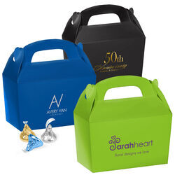 Custom with Your 1-Color Artwork with Text we will Typeset Gable Favor Boxes